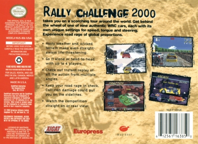N64 - Rally Challenge 2000 Box Art Back