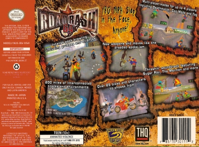 N64 - Road Rash 64 Box Art Back