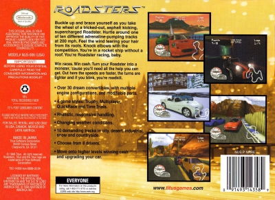 N64 - Roadsters Box Art Back