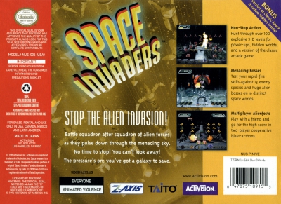 N64 - Space Invaders Box Art Back