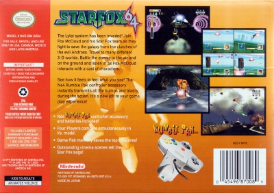 N64 - Star Fox 64 Box Art Back