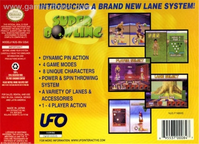 N64 - Super Bowling 64 Box Art Back