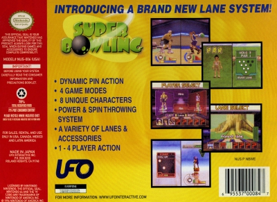 N64 - Super Bowling Box Art Back