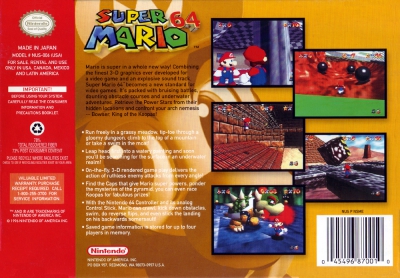 N64 - Super Mario 64 Box Art Back
