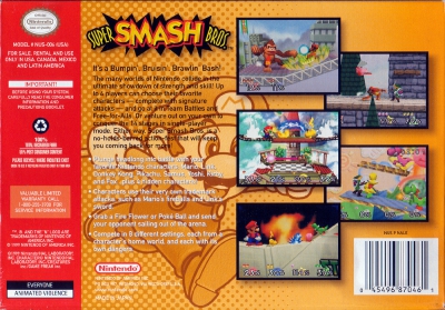N64 - Super Smash Bros Box Art Back