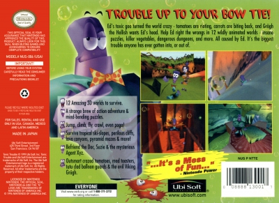 N64 - Tonic Trouble Box Art Back