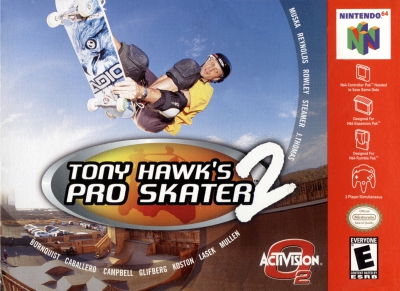 N64 - Tony Hawk's Pro Skater 2 Box Art Front