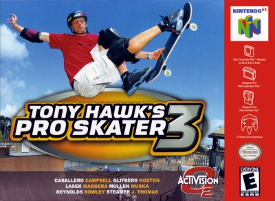 N64 - Tony Hawk's Pro Skater 3 Box Art Front