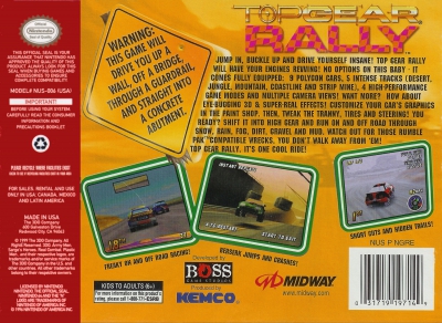 N64 - Top Gear Rally Box Art Back
