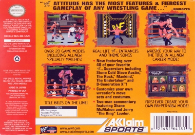N64 - WWF Attitude Box Art Back