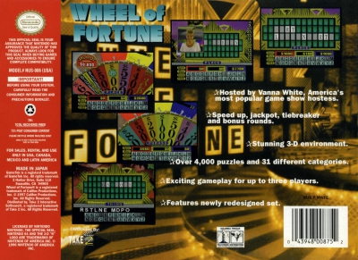 N64 - Wheel of Fortune Box Art Back