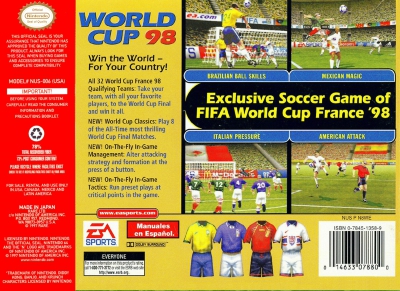 N64 - World Cup 98 Box Art Back