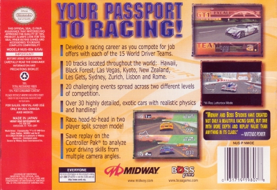 N64 - World Driver Championship Box Art Back