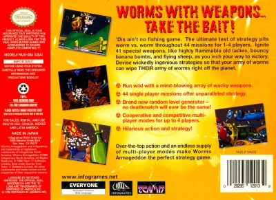 N64 - Worms Armageddon Box Art Back