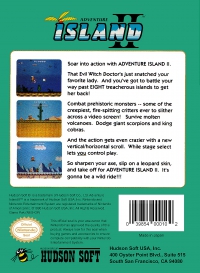 NES - Adventure Island II Box Art Back