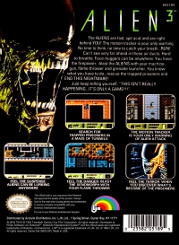 NES - Alien3 Box Art Back
