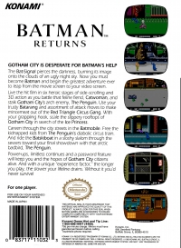 NES - Batman Returns Box Art Back