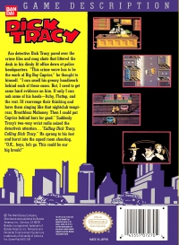 NES - Dick Tracy Box Art Back
