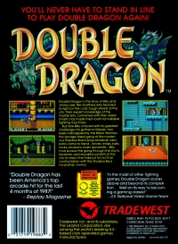 NES - Double Dragon Box Art Back