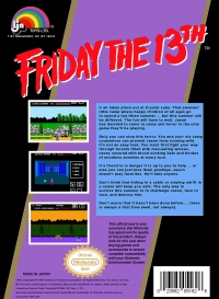 NES - Friday the 13th Box Art Back