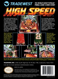 NES - High Speed Box Art Back