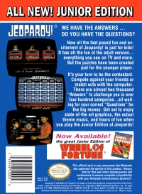NES - Jeopardy Junior Edition Box Art Back
