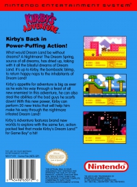 NES - Kirby's Adventure Box Art Back