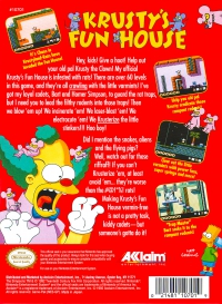 NES - Krusty's Fun House Box Art Back