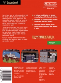 NES - Legacy of the Wizard Box Art Back