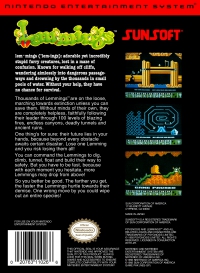 NES - Lemmings Box Art Back