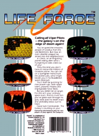 NES - Life Force Box Art Back