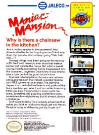 NES - Maniac Mansion Box Art Back