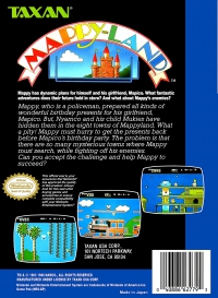 NES - Mappy Land Box Art Back