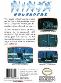 NES - Ninja Crusaders Box Art Back