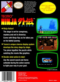 NES - Ninja Gaiden Box Art Back