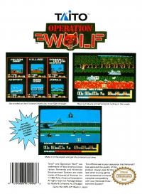 NES - Operation Wolf Box Art Back