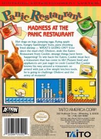 NES - Panic Restaurant Box Art Back