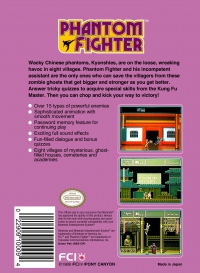 NES - Phantom Fighter Box Art Back