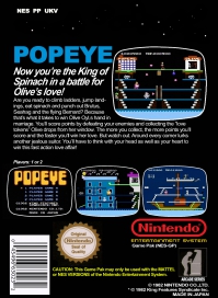NES - Popeye Box Art Back