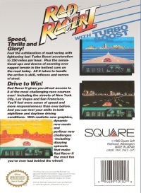 NES - Rad Racer II Box Art Back