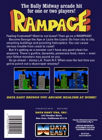 NES - Rampage Box Art Back