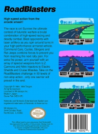 NES - RoadBlasters Box Art Back