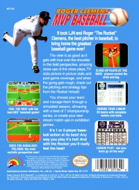 NES - Roger Clemens' MVP Baseball Box Art Back