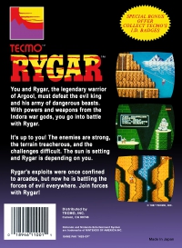 NES - Rygar Box Art Back