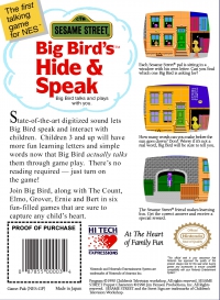 NES - Sesame Street Big Bird's Hide and Speak Box Art Back