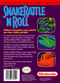 NES - Snake Rattle 'n' Roll Box Art Back