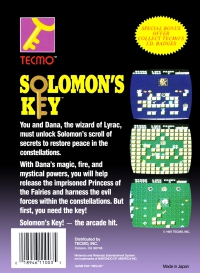 NES - Solomon's Key Box Art Back