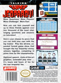 NES - Super Jeopardy Box Art Back