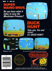 NES - Super Mario Bros Duck Hunt Box Art Back