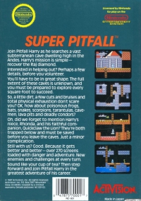 NES - Super Pitfall Box Art Back